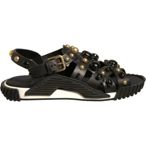 Good Casual Shoes For Flat Feet Dolce & Gabbana Black Leather Studded Slides Sandals Shoes