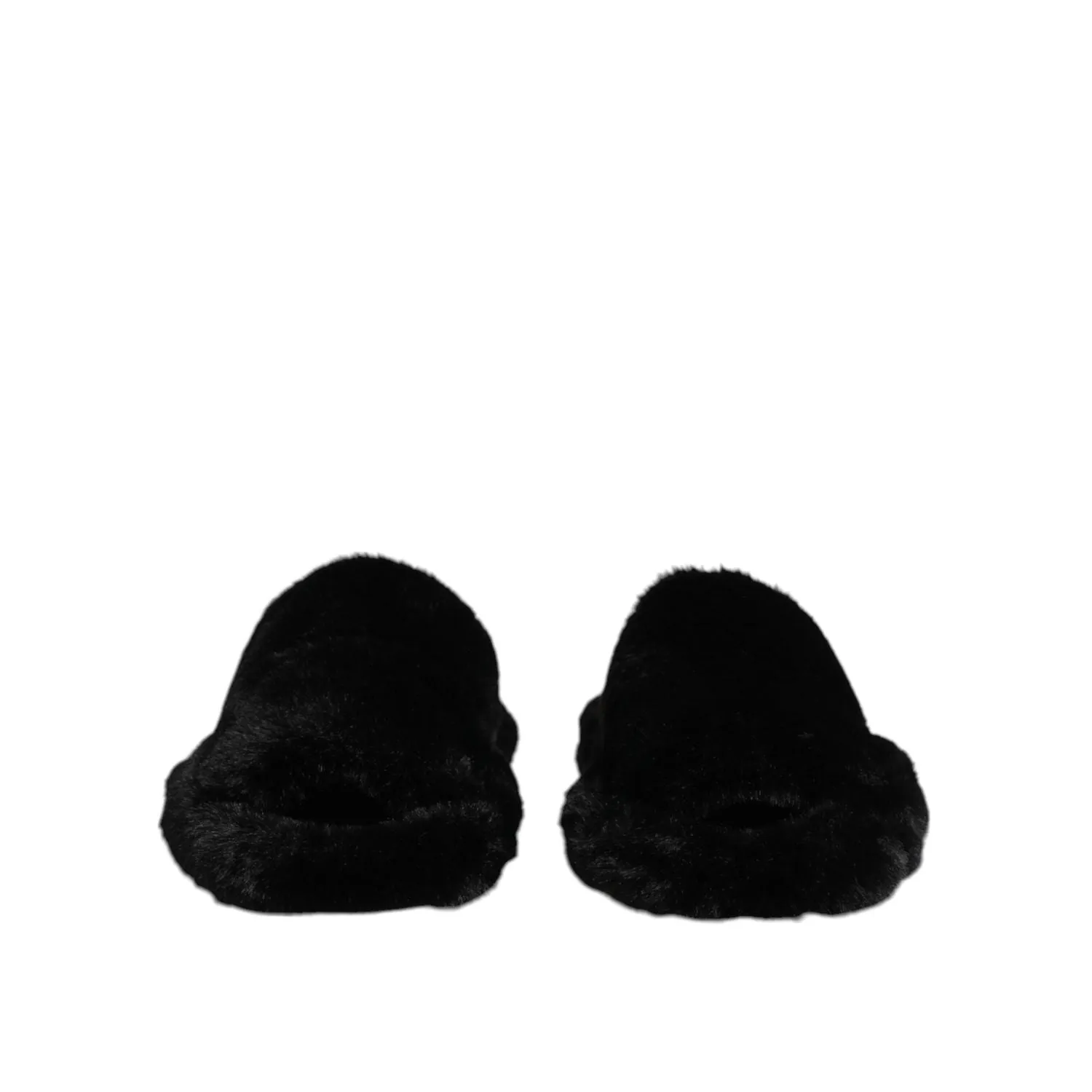 Dress Sandals With Arch Support Dolce & Gabbana Black Polyester Velvet Slides Slipper Shoes