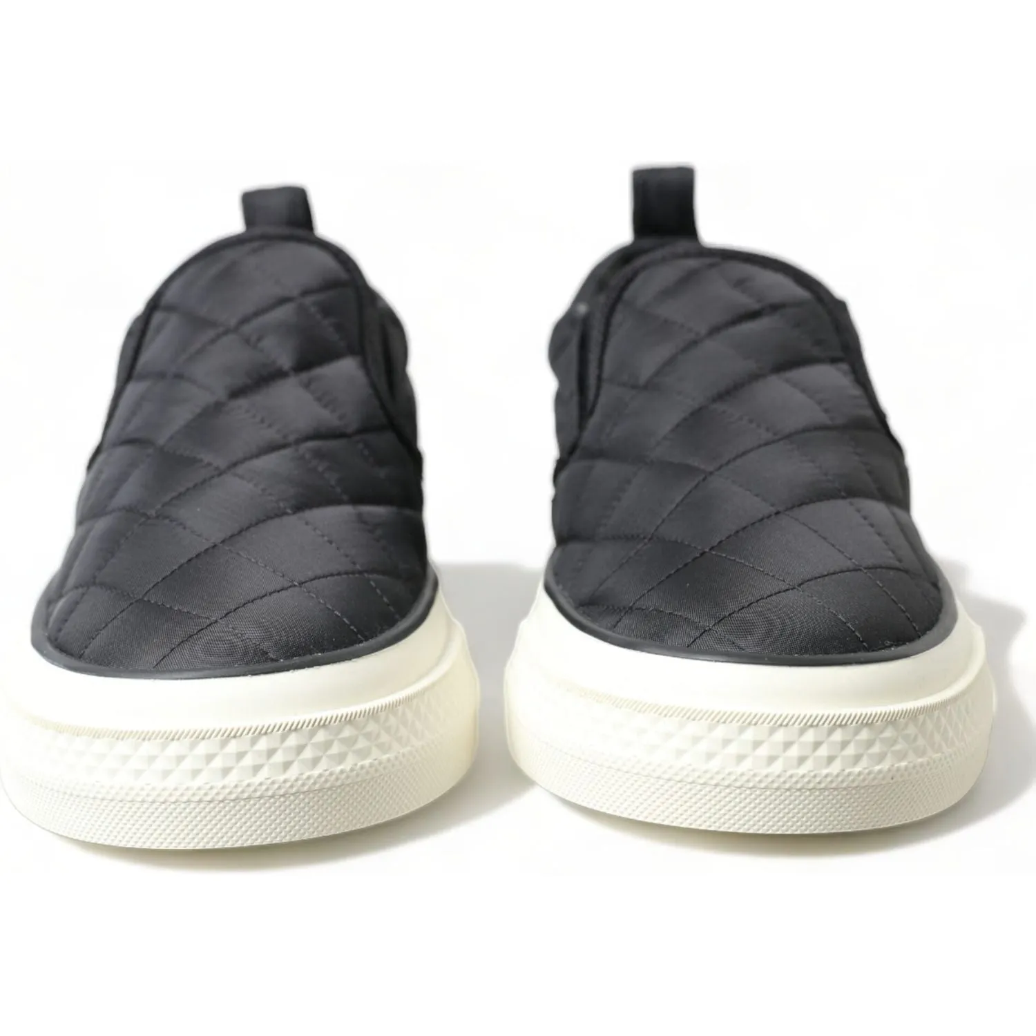 Curb Sneakers Dolce & Gabbana Black Quilted Slip On Low Top Sneakers Shoes