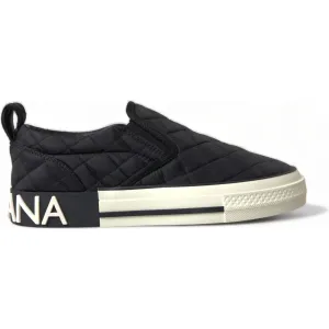 Dolce & Gabbana Black Quilted Slip On Low Top Sneakers Shoes Dunks Sneakers