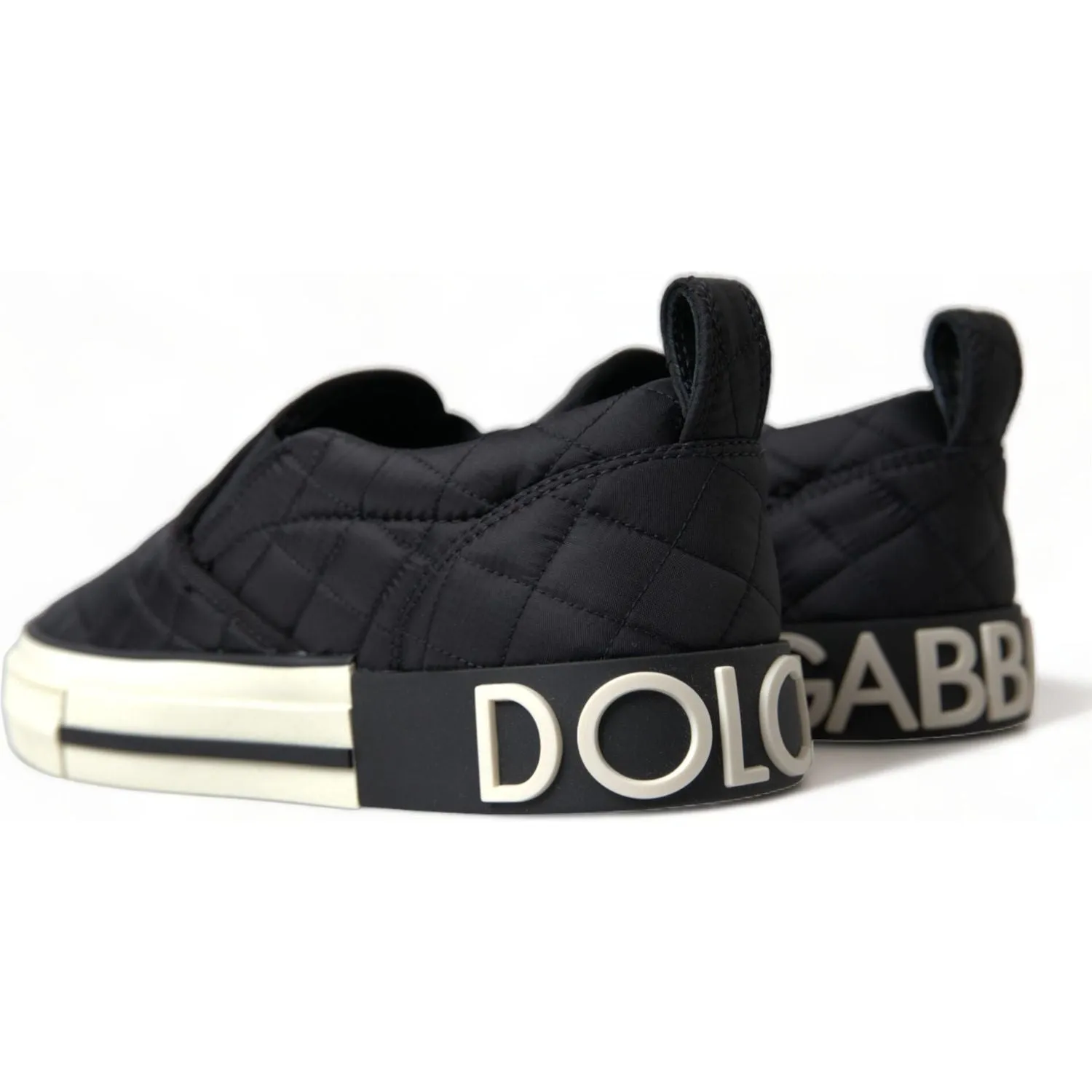 Flare Jeans With Sneakers Dolce & Gabbana Black Quilted Slip On Low Top Sneakers Shoes