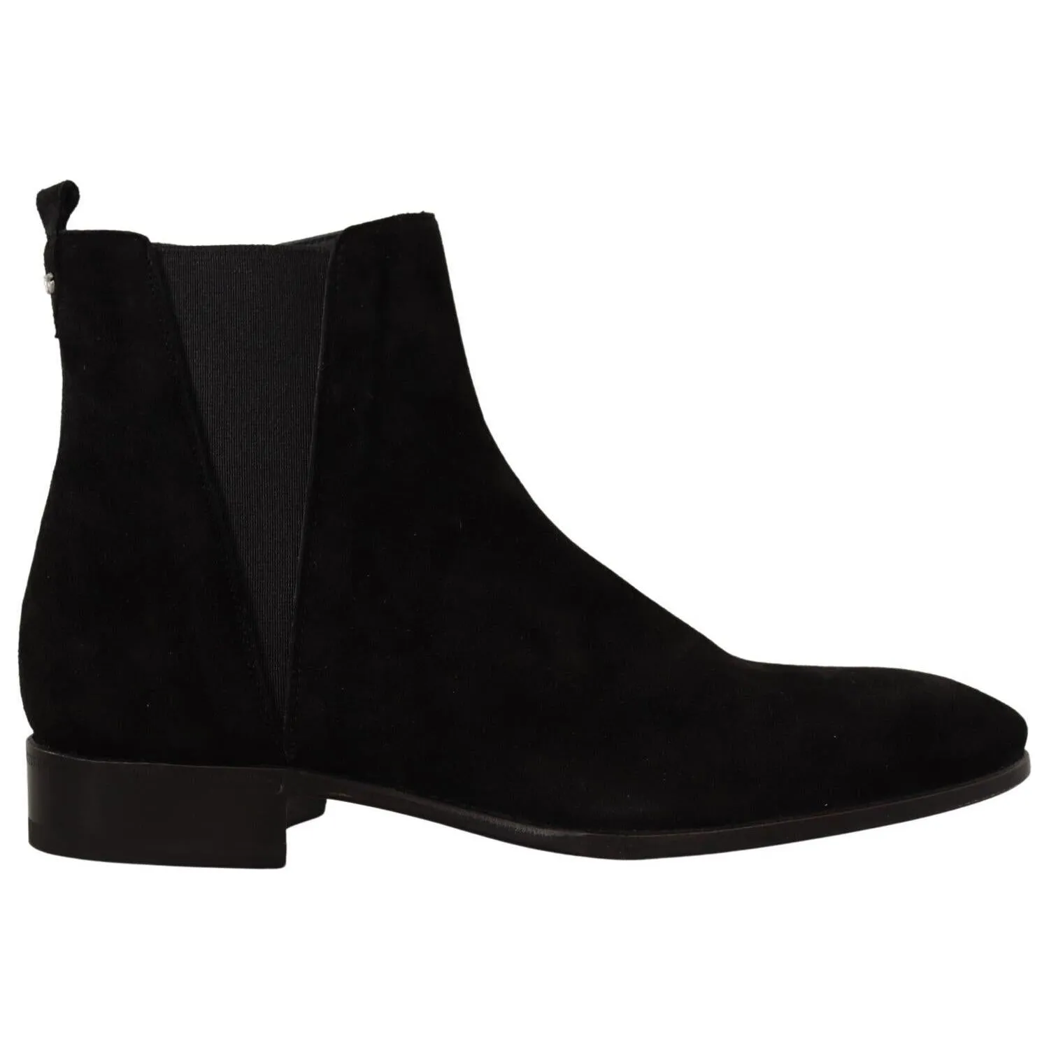 Dolce & Gabbana Black Suede Leather Chelsea Mens Boots Shoes Knee High Boots Flat