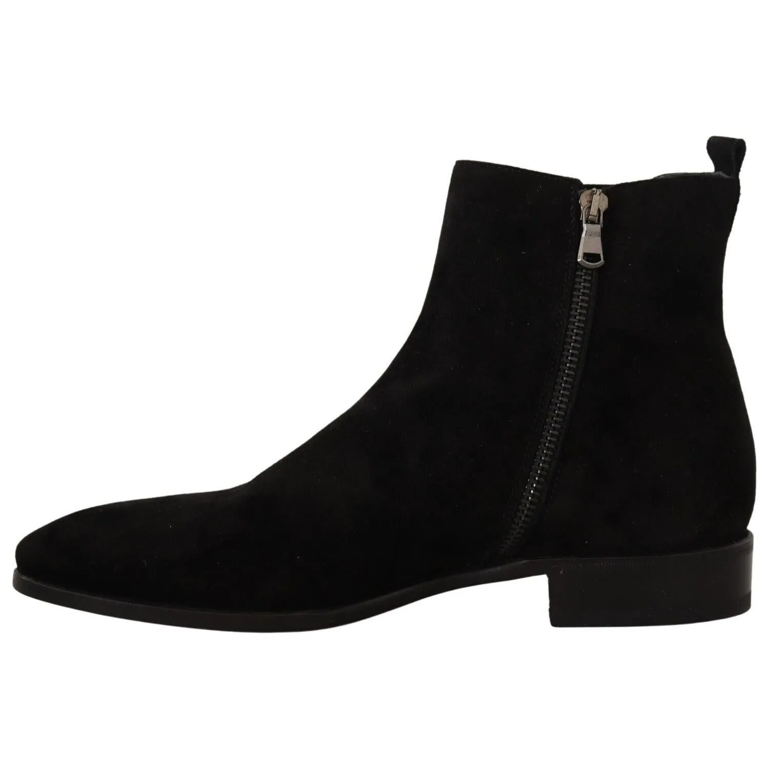 Dolce & Gabbana Black Suede Leather Chelsea Mens Boots Shoes Boots Chunky