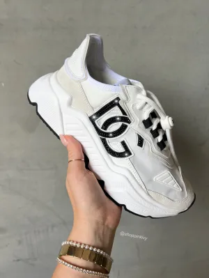 Dolce & Gabbana Black Swarovski Womens  Sneakers Adidas Running Shoes Lineup