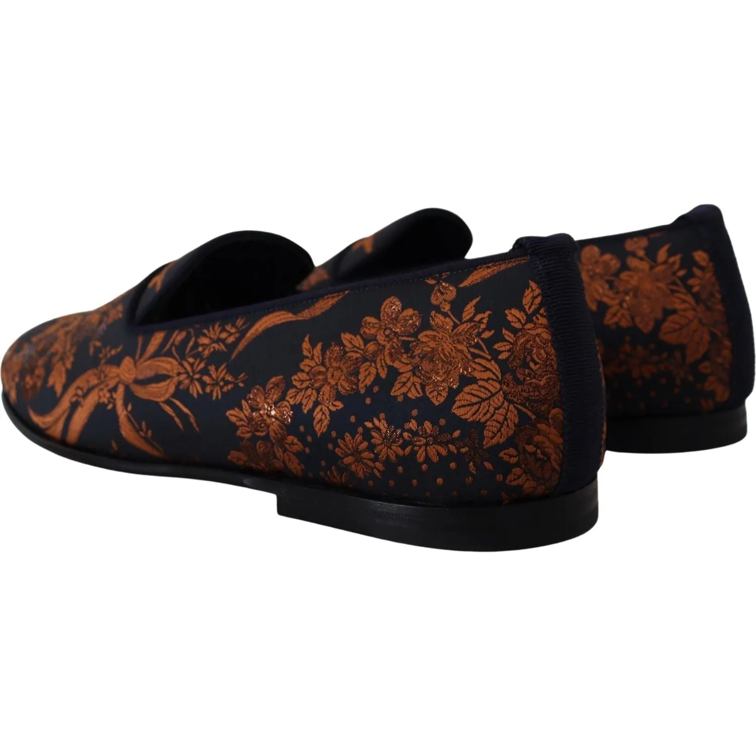 Great Slippers Dolce & Gabbana Blue Rust Floral Slippers Loafers Shoes