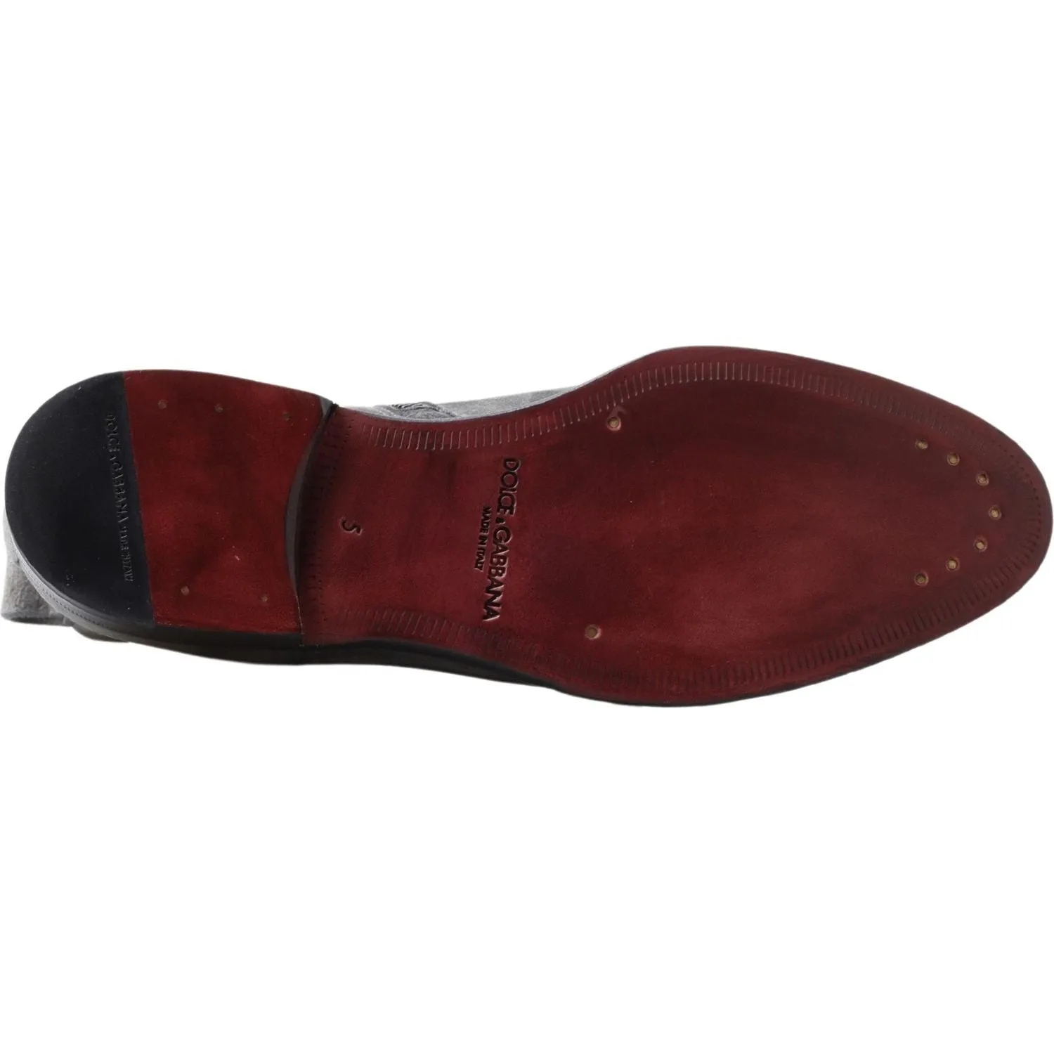 Dolce & Gabbana Gray Leather Men Ankle Boots Shoes Western Boots Clearance