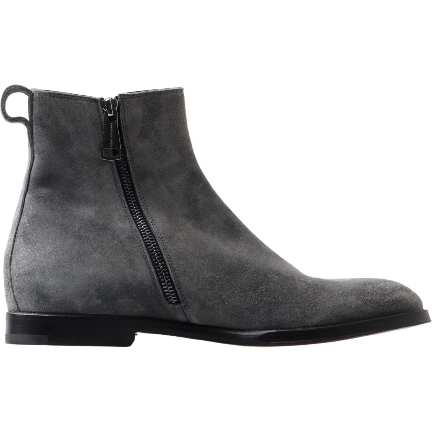 Knee-high Winter Boots Dolce & Gabbana Gray Leather Men Ankle Boots Shoes