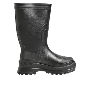 Dolce & Gabbana Metallic Black Pull On Rain Boots Men Shoes Work Boots On Sale