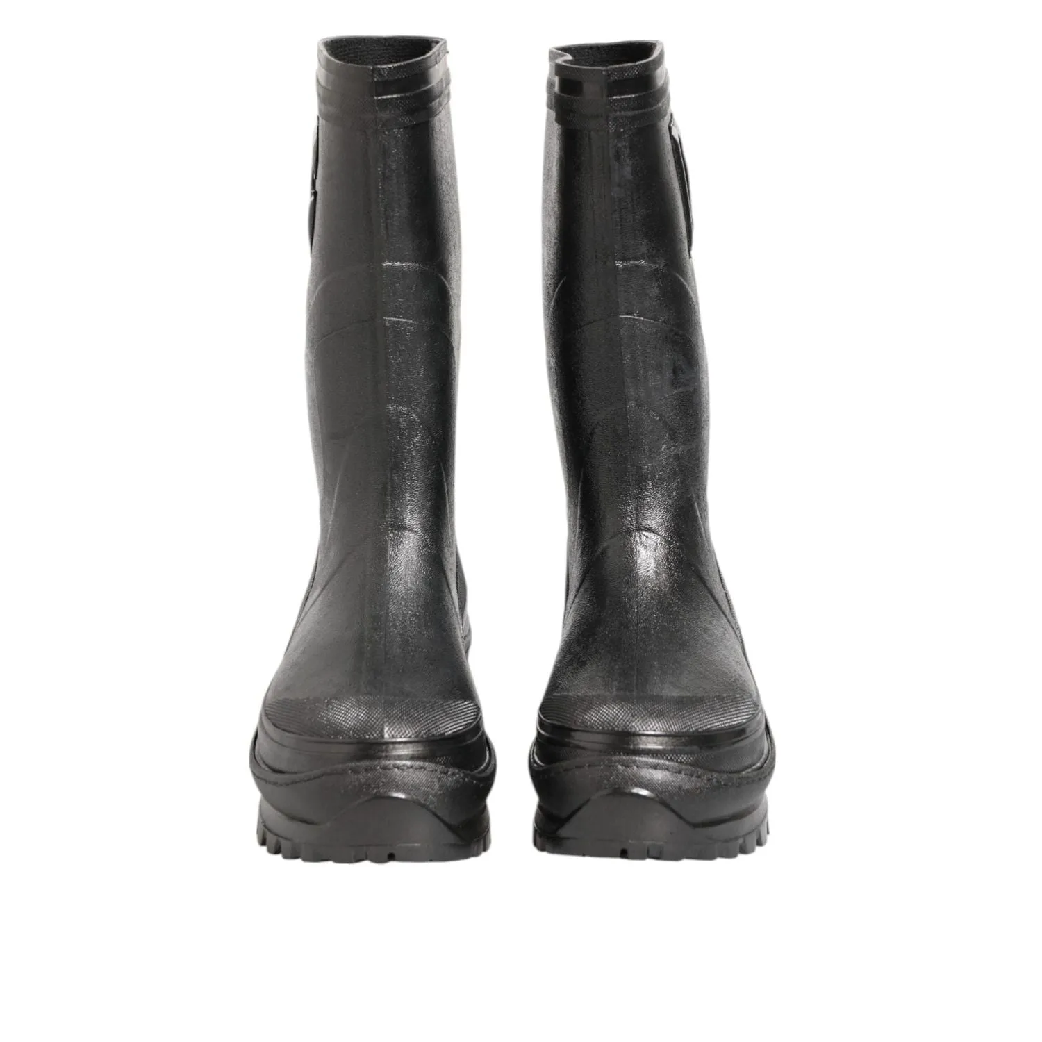 Waterproof Rain Boots Dolce & Gabbana Metallic Black Pull On Rain Boots Men Shoes