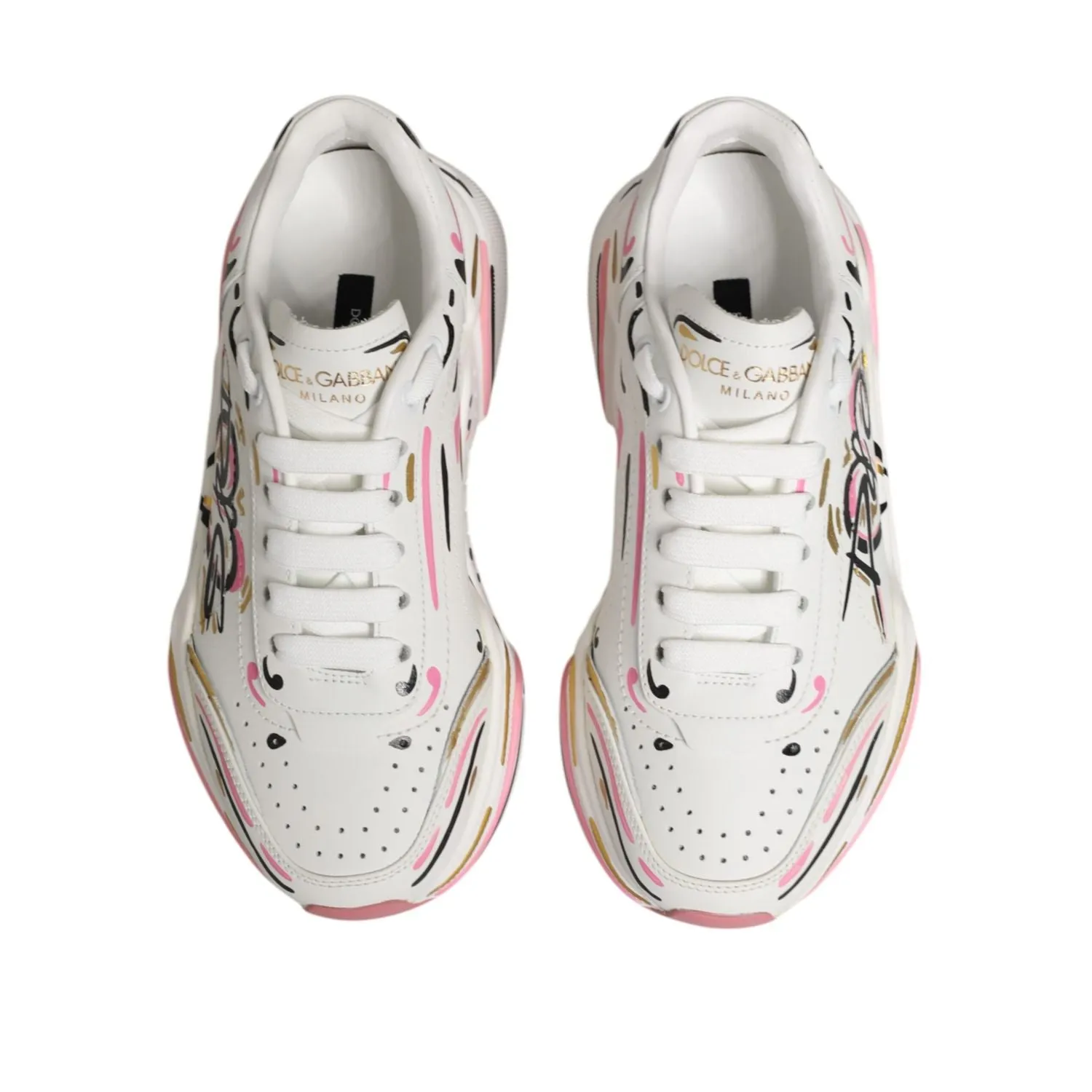 Dolce & Gabbana Multicolor Hand Painted DAYMASTER Sneaker Shoes Arch Support Walking Sneakers