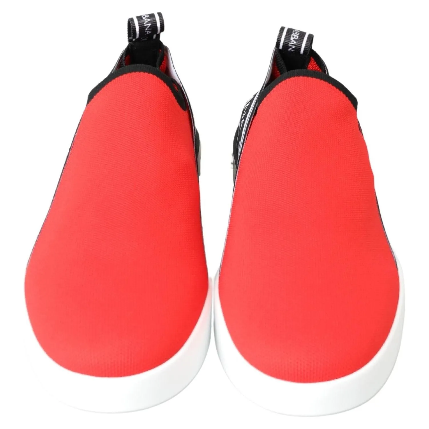 Flat Feet Wear On Outside Of Shoe Dolce & Gabbana Red White Flat Sneakers Loafers Shoes