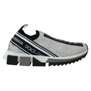 Great Sneakers Dolce & Gabbana Silver Rhinestones Sorrento Sneakers Shoes