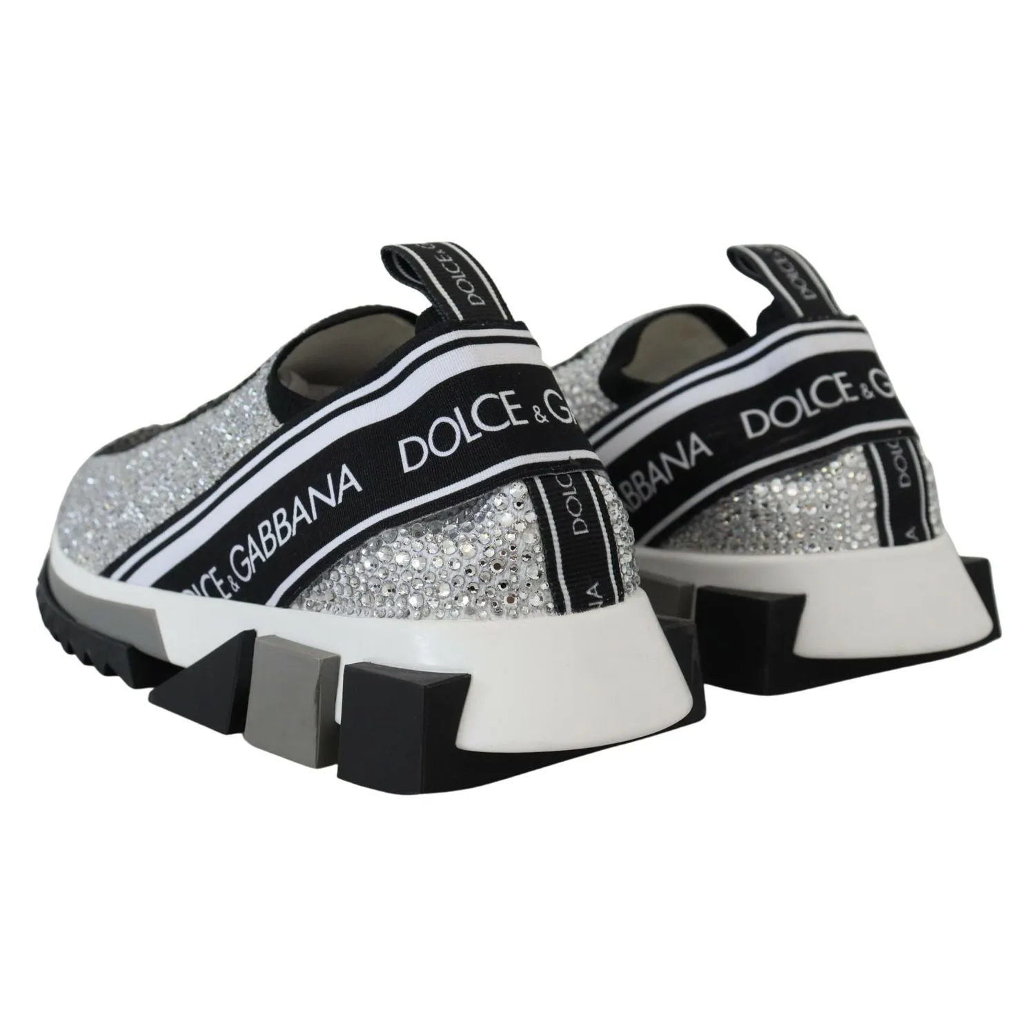 Sneakers Sale Online Dolce & Gabbana Silver Rhinestones Sorrento Sneakers Shoes