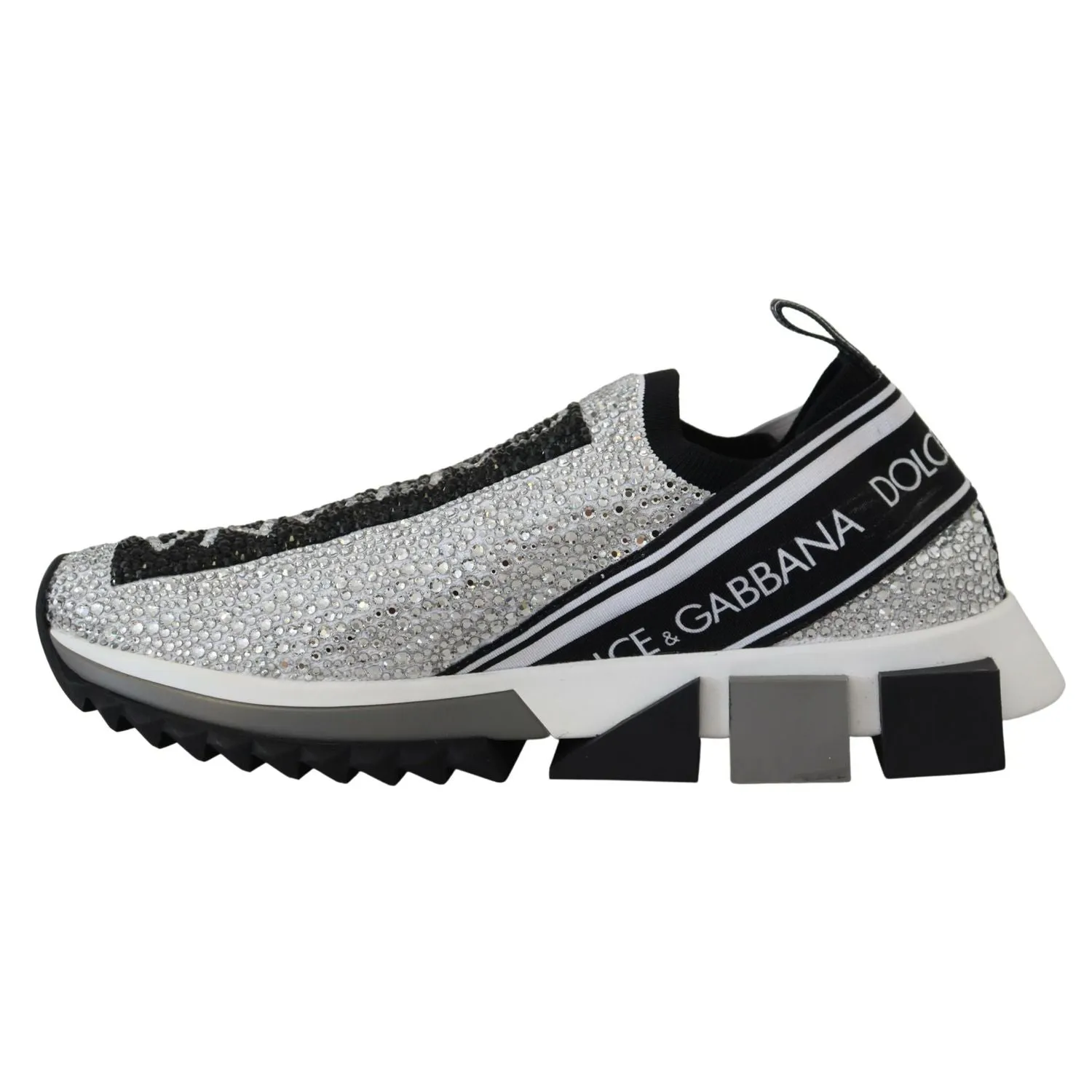 Balance Wide Sneakers Dolce & Gabbana Silver Rhinestones Sorrento Sneakers Shoes