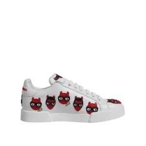 Dolce & Gabbana White Devil Face Portofino Sneakers Shoes Shoelaces For Sneakers