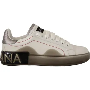 Y 3 Sneakers Dolce & Gabbana White Leather Shoes Womens Logo Portofino Sneakers