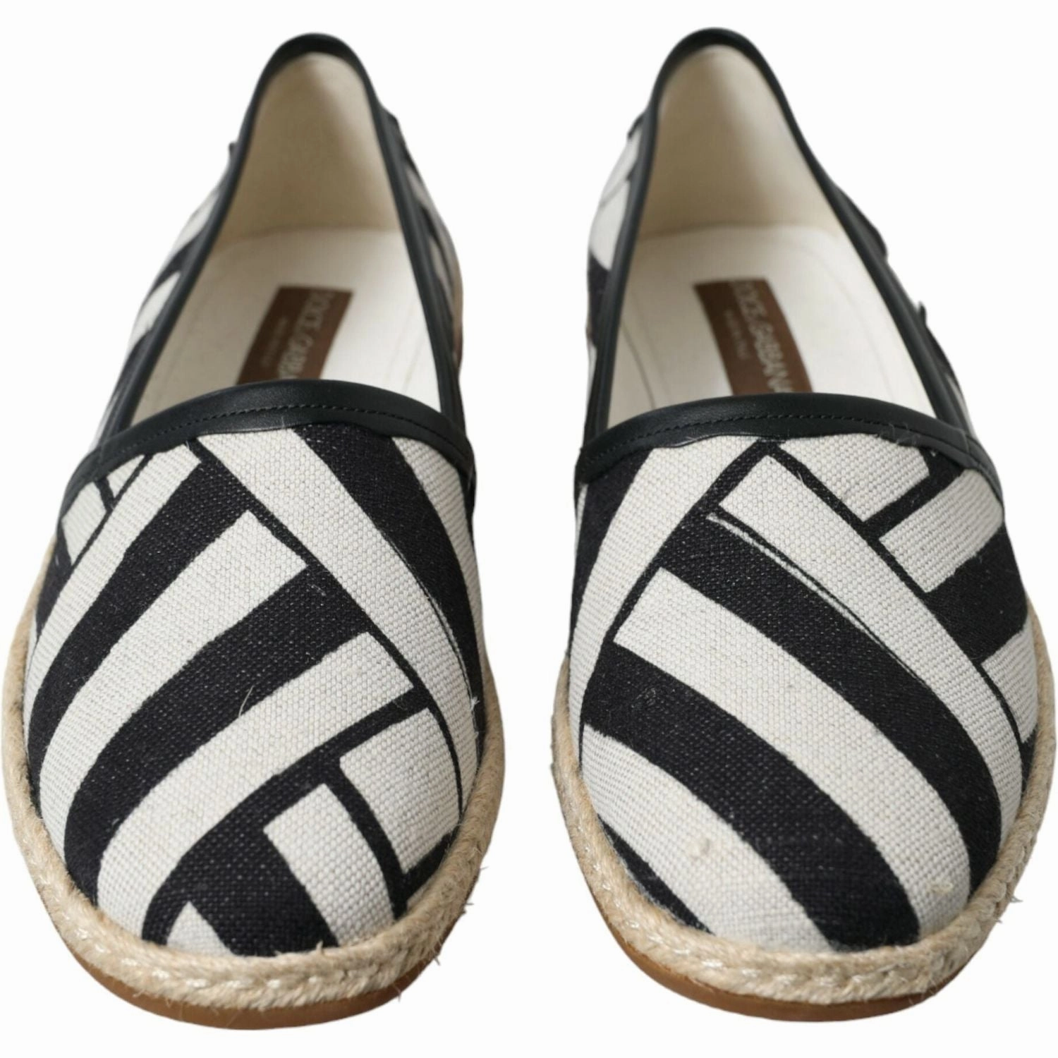 Dolce & Gabbana Beige Black Striped Canvas Espadrilles MONDELLO Shoes Tory Burch Flat Espadrilles
