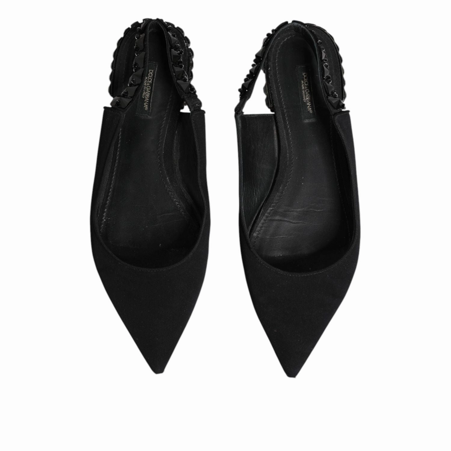 Dolce & Gabbana Black Crystal Charmeuse Slingback Shoes Disadvantages Of Wearing Flat Shoes