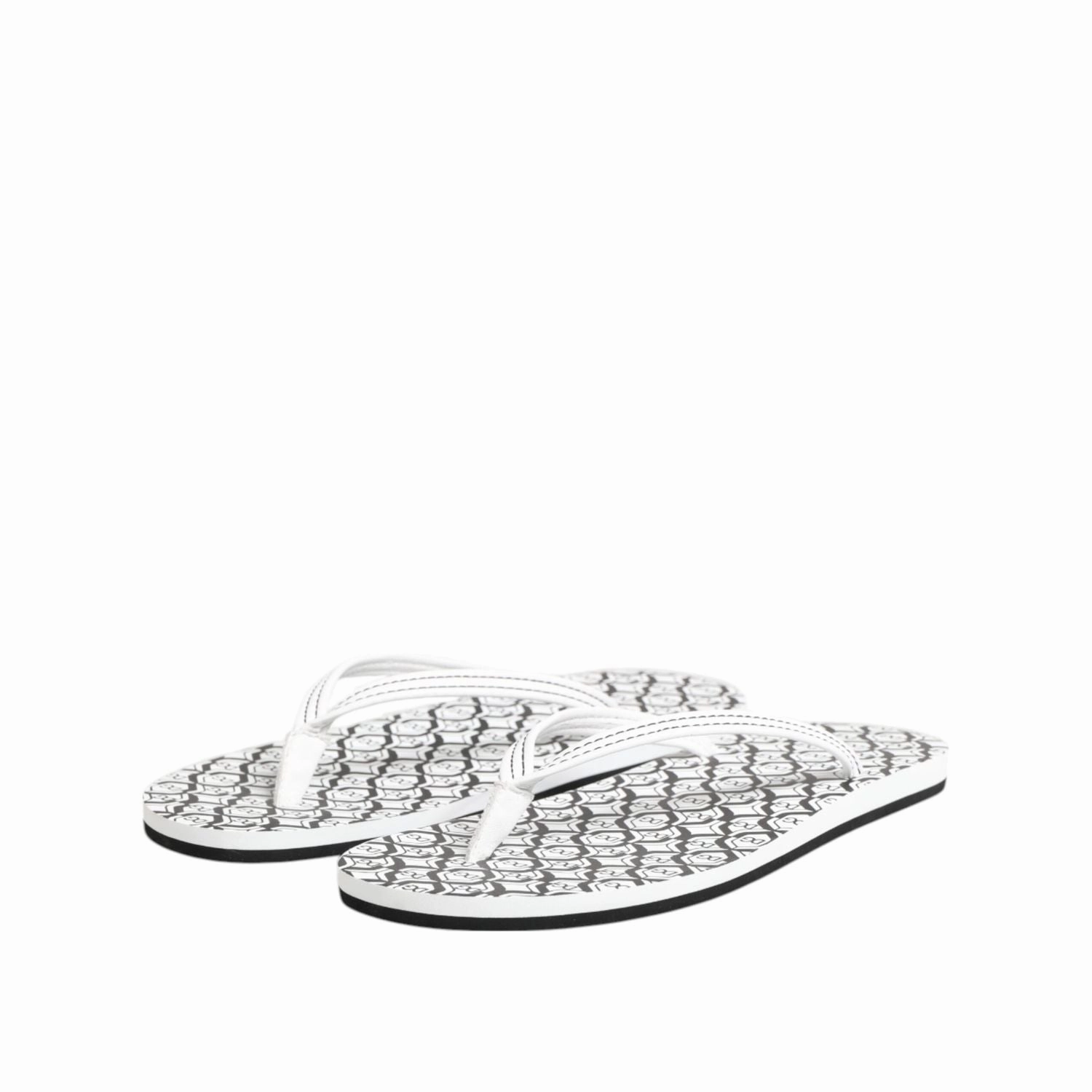 Dolce & Gabbana Black White Logo Beachwear Flats Slipper Shoes Leggings And Flat Shoes