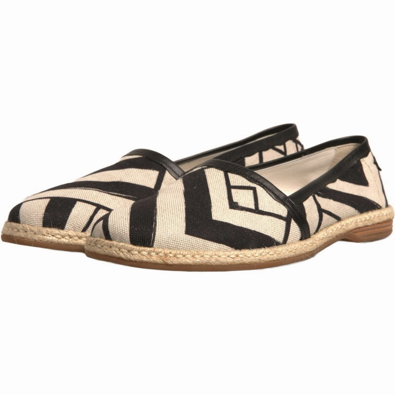 Closed Toe And Heel Espadrilles Dolce & Gabbana Black White Stripes Slip On Espadrille Shoes