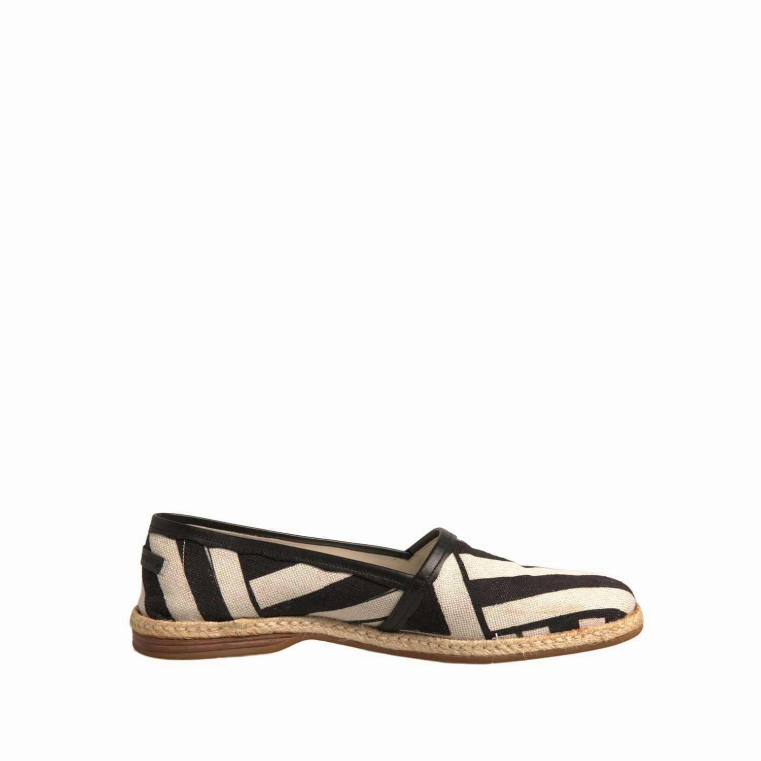 Vidoretta Espadrilles Dolce & Gabbana Black White Stripes Slip On Espadrille Shoes