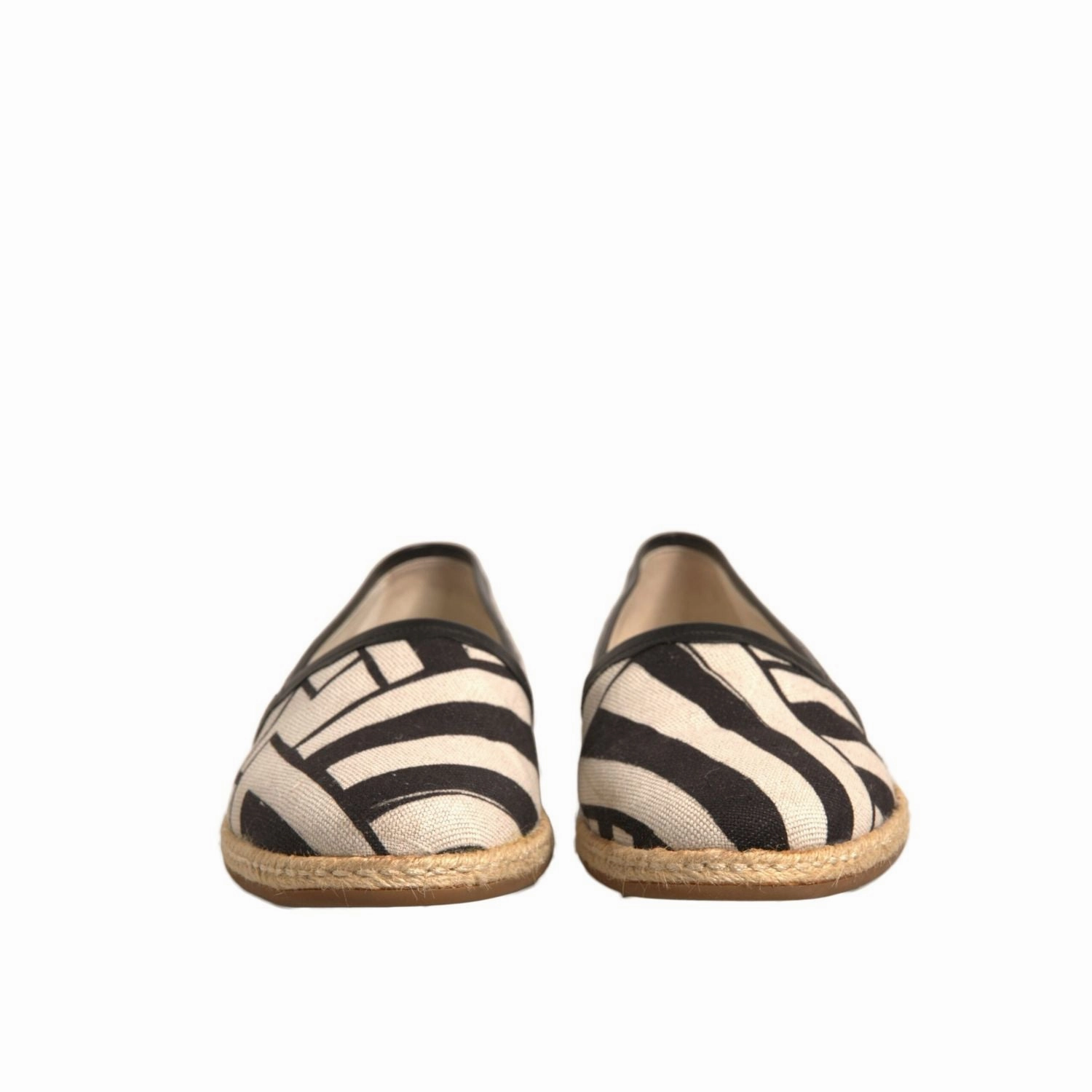 Prada Canvas Espadrilles Dolce & Gabbana Black White Stripes Slip On Espadrille Shoes