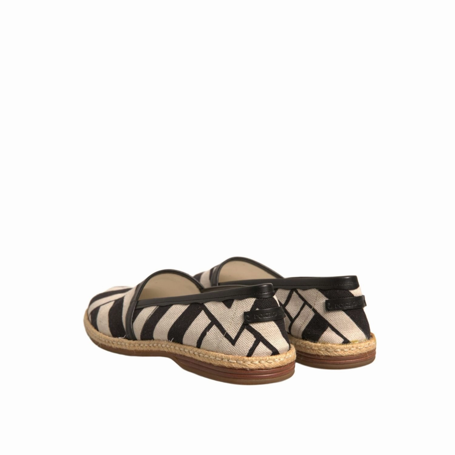 Espadrille Wedges With Studs Dolce & Gabbana Black White Stripes Slip On Espadrille Shoes