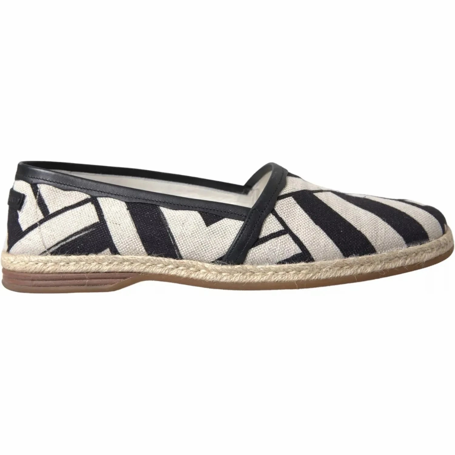 Dolce & Gabbana Black White Stripes Slip On Espadrille Shoes Espadrilles Designer