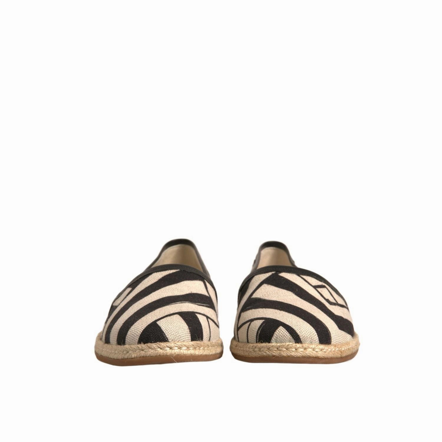 Replacement Espadrille Laces Dolce & Gabbana Black White Stripes Slip On Espadrille Shoes