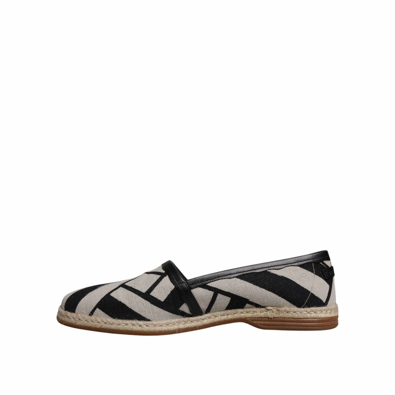 Espadrilles Wholesale Dolce & Gabbana Black White Stripes Slip On Espadrille Shoes