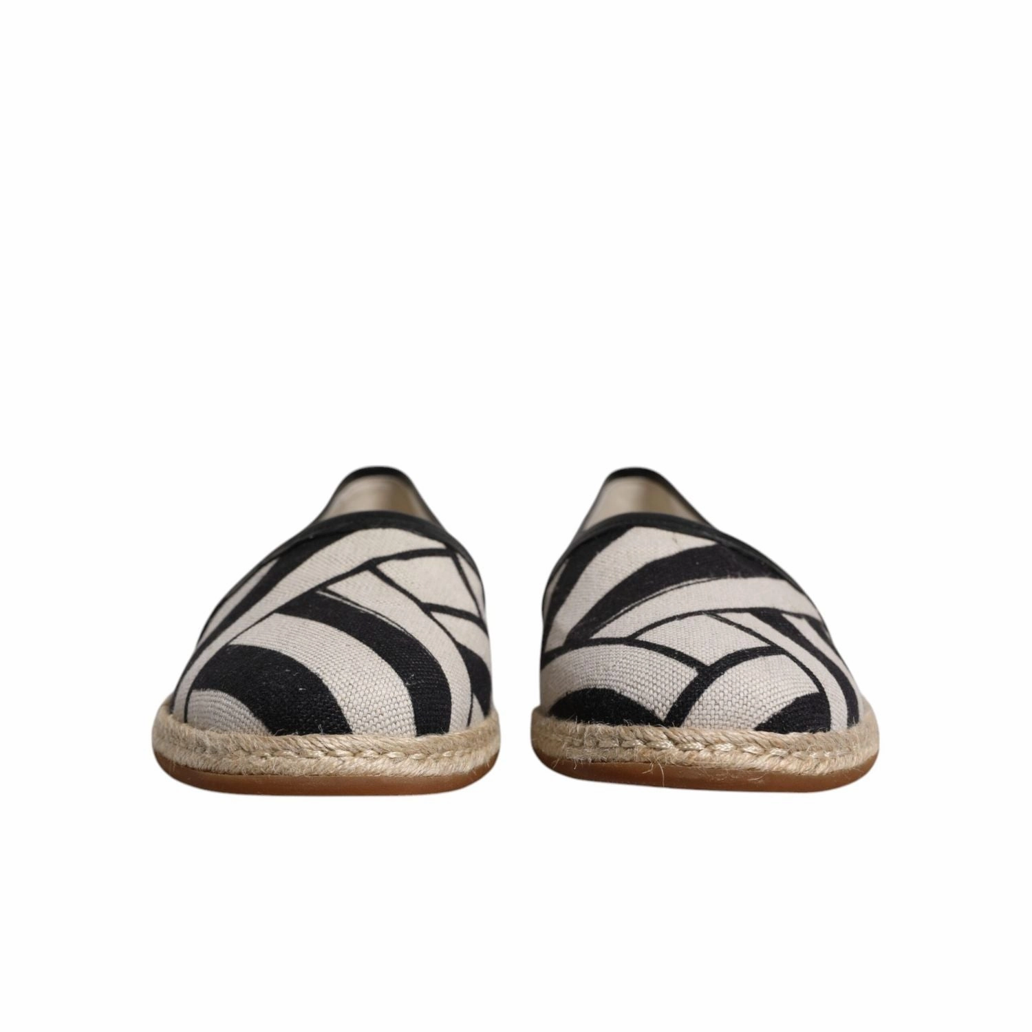 Morjas Espadrille Dolce & Gabbana Black White Stripes Slip On Espadrille Shoes