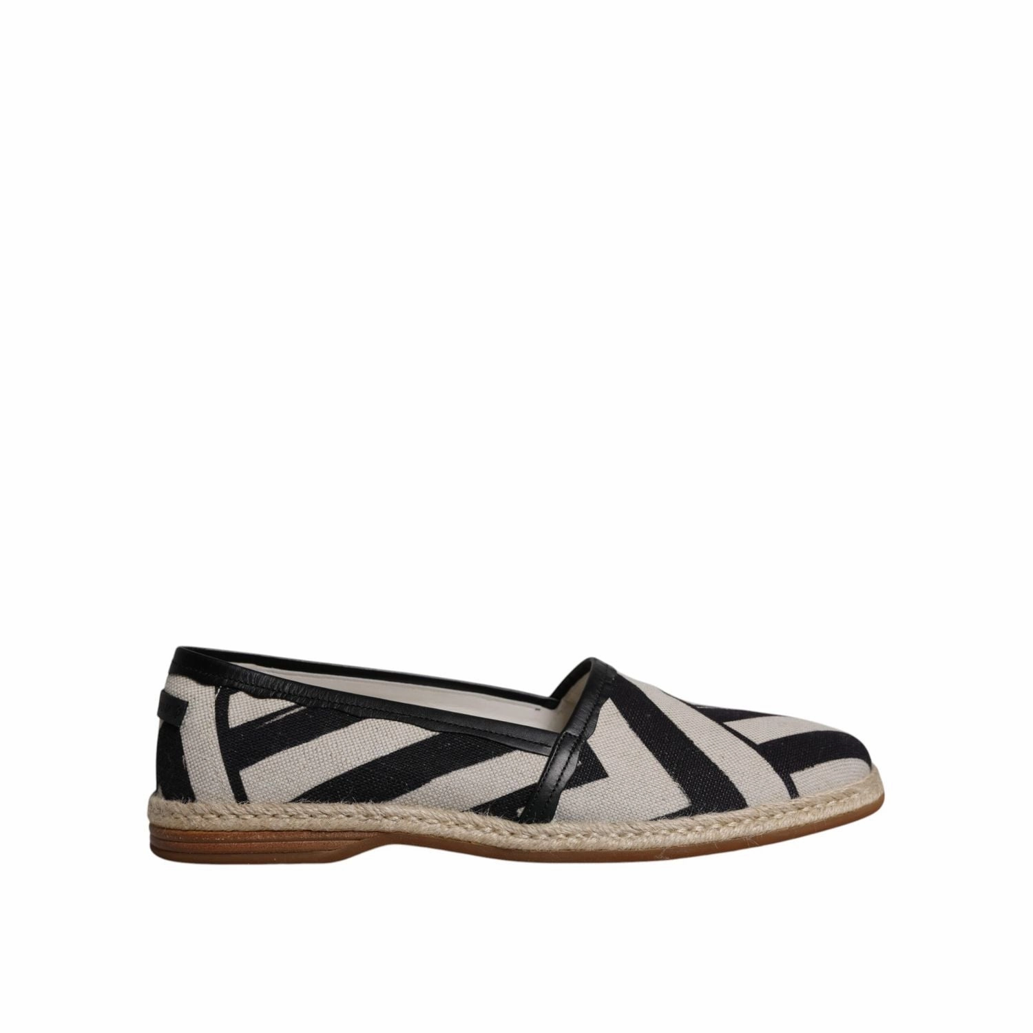 Dolce & Gabbana Black White Stripes Slip On Espadrille Shoes Nike Espadrilles