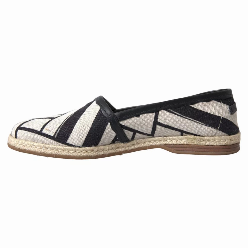 Mia Kiera Espadrille Platform Sandal Dolce & Gabbana Black White Stripes Slip On Espadrille Shoes