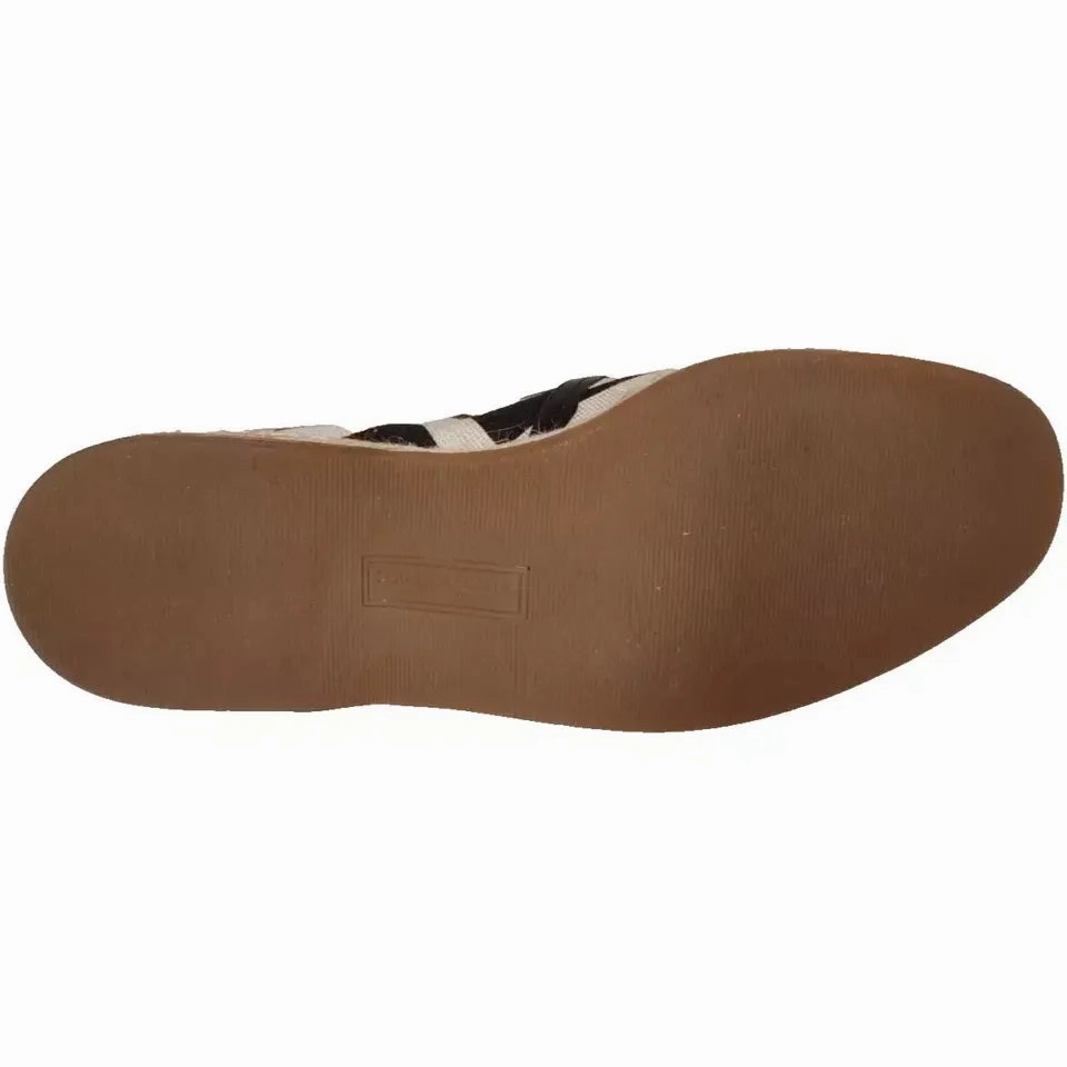 Dolce & Gabbana Black White Stripes Slip On Espadrille Shoes Closed Toe Espadrilles Wide Fit