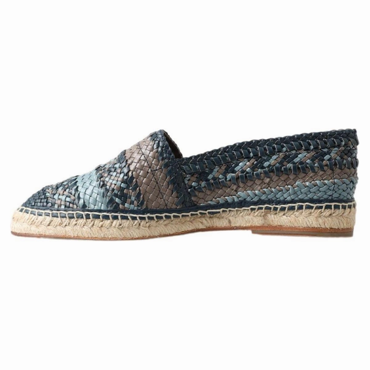 2 Espadrilles From Barcelona Dolce & Gabbana Blue Gray Leather Buffalo Espadrille Shoes