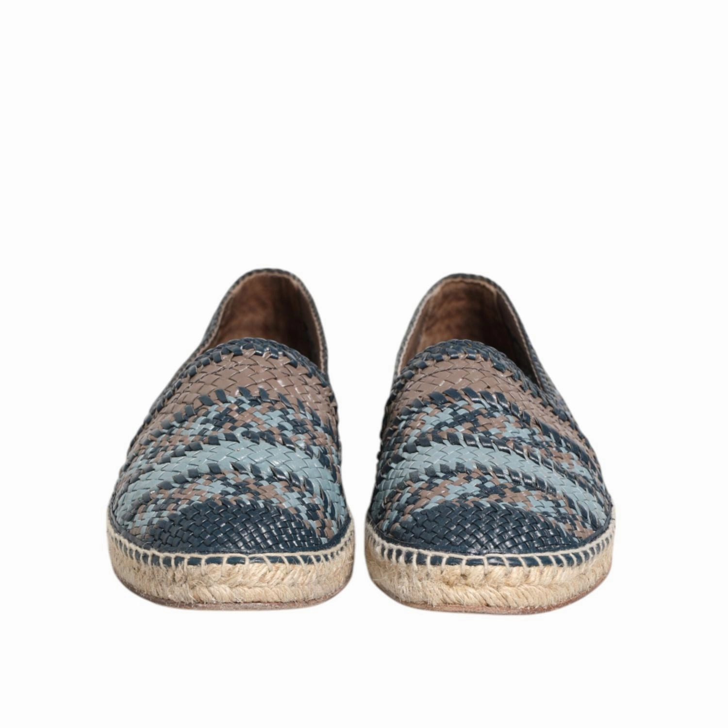 Dolce & Gabbana Blue Gray Woven Leather Buffalo Espadrille Shoes Eileen Fisher Lala Espadrille Flat