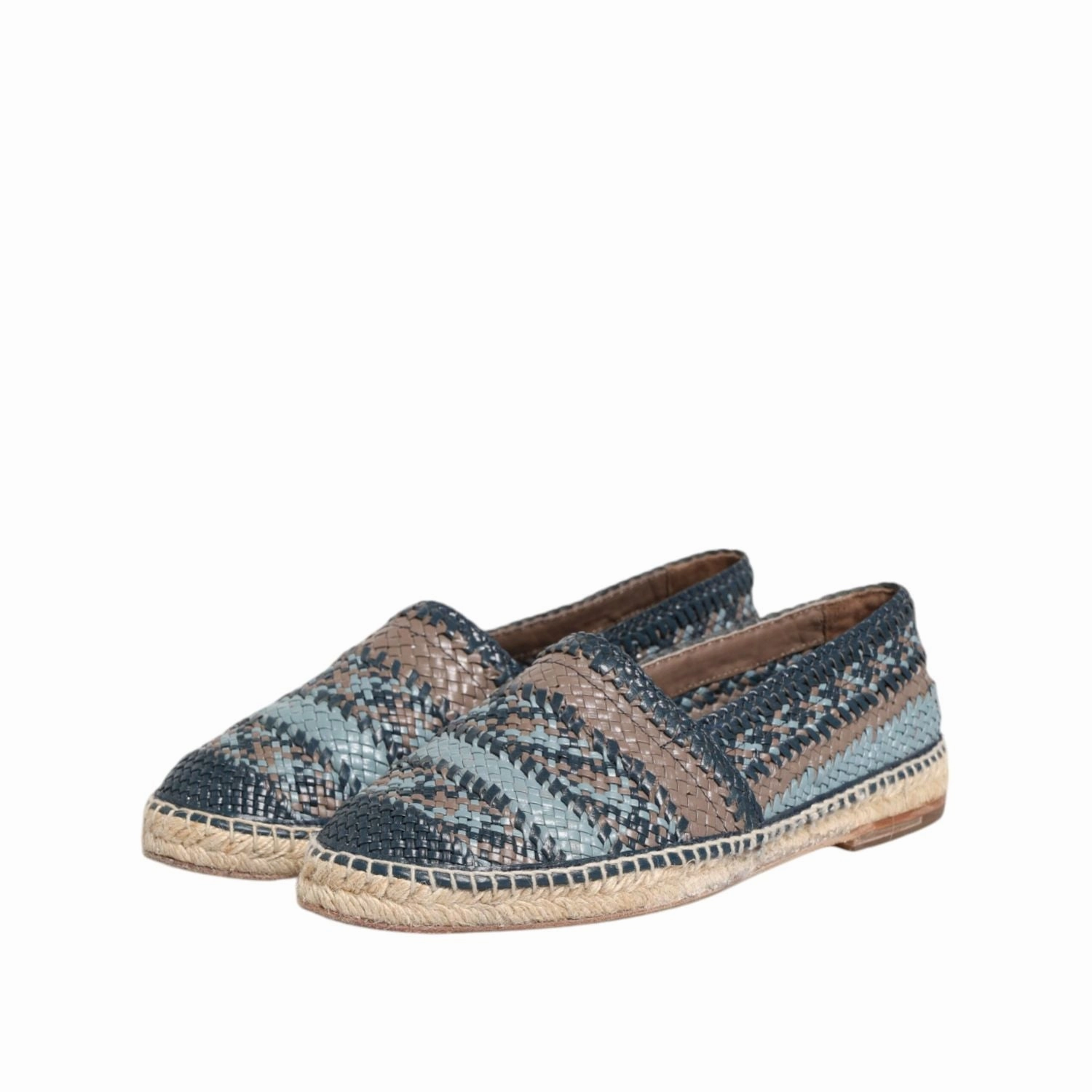 Dior Homme Dior Oblique Paradise Espadrilles Dolce & Gabbana Blue Gray Woven Leather Buffalo Espadrille Shoes