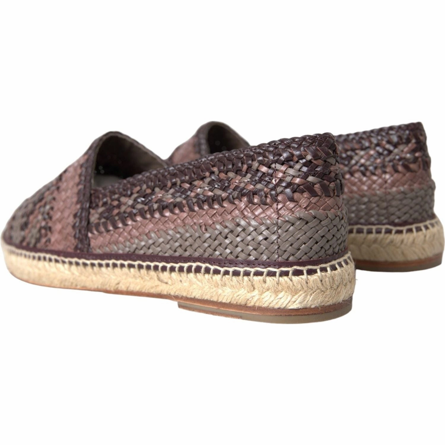 Bespoke Espadrilles Dolce & Gabbana Brown Buffalo Leather Espadrille Flats Shoes