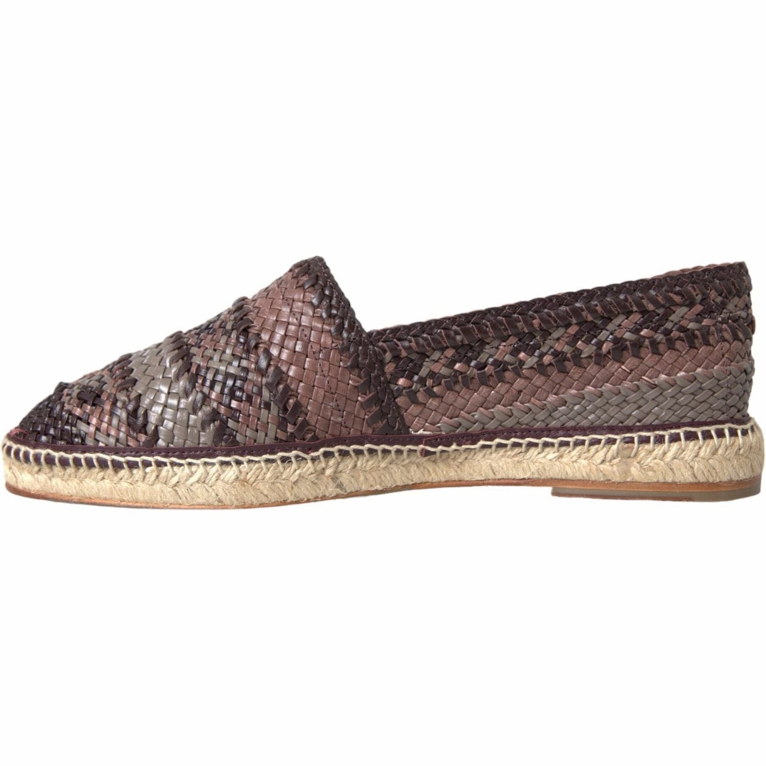 Christian Louboutin Leather Espadrilles Dolce & Gabbana Brown Buffalo Leather Espadrille Flats Shoes