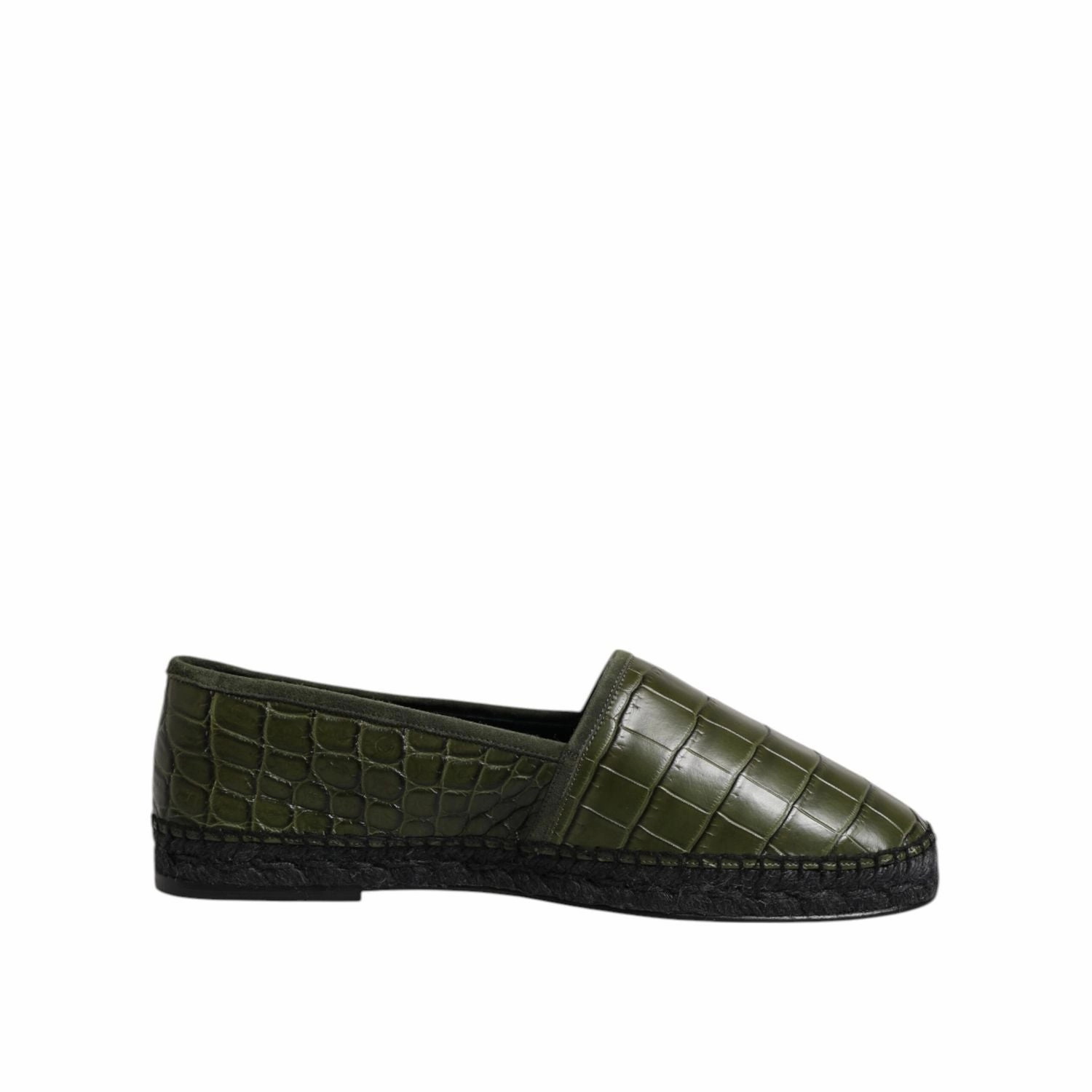 Espadrille Art Of Soule Dolce & Gabbana Green Exotic Leather Espadrilles Slip On Shoes