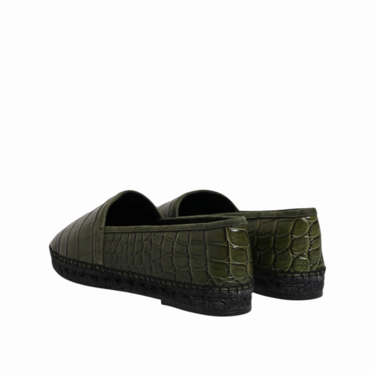 Toms Espadrilles Lace Up Dolce & Gabbana Green Exotic Leather Espadrilles Slip On Shoes