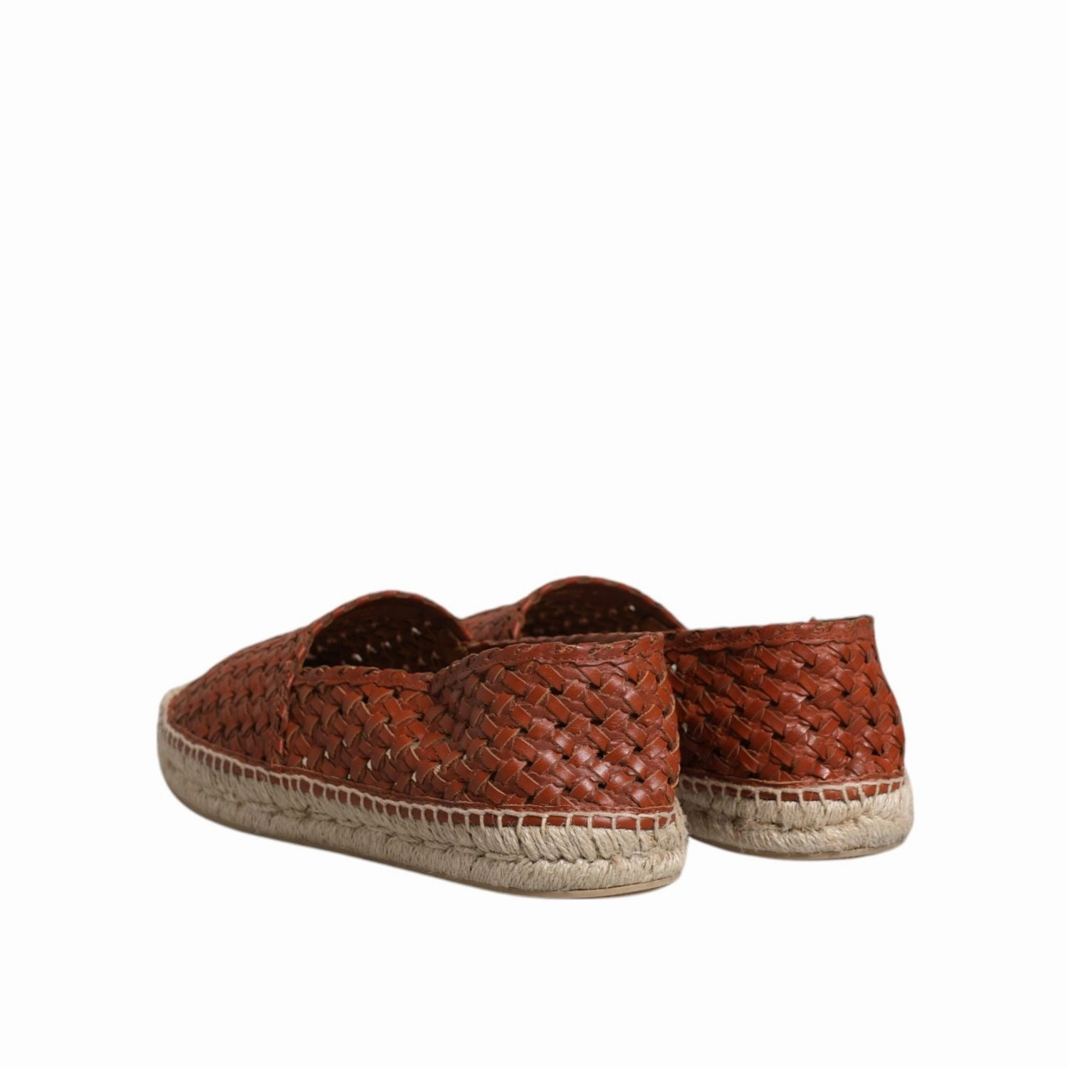 Valencia Espadrilles Dolce & Gabbana Maroon Woven Leather Men Espadrille Shoes