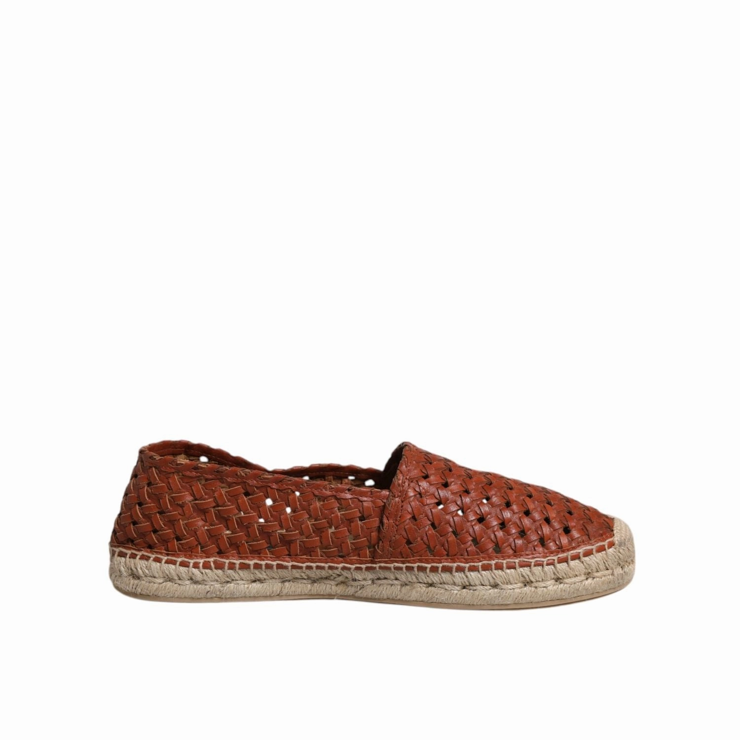 Dolce & Gabbana Maroon Woven Leather Men Espadrille Shoes Payton Espadrille Wedge