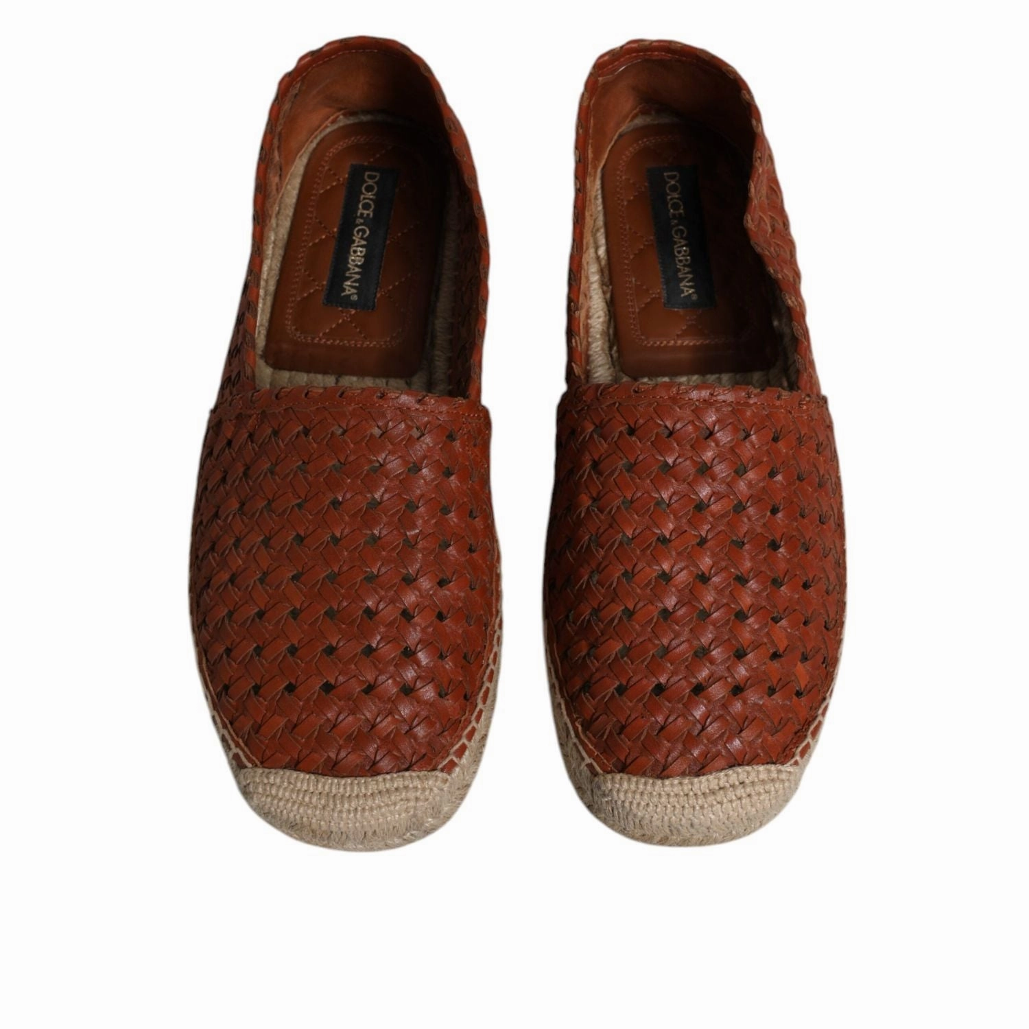 Dolce & Gabbana Maroon Woven Leather Men Espadrille Shoes Toms Espadrilles