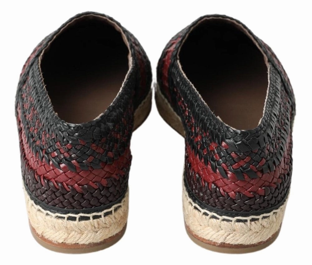 Pinko Espadrilles Black Bordeaux Buffalo Leather Espadrille Shoes