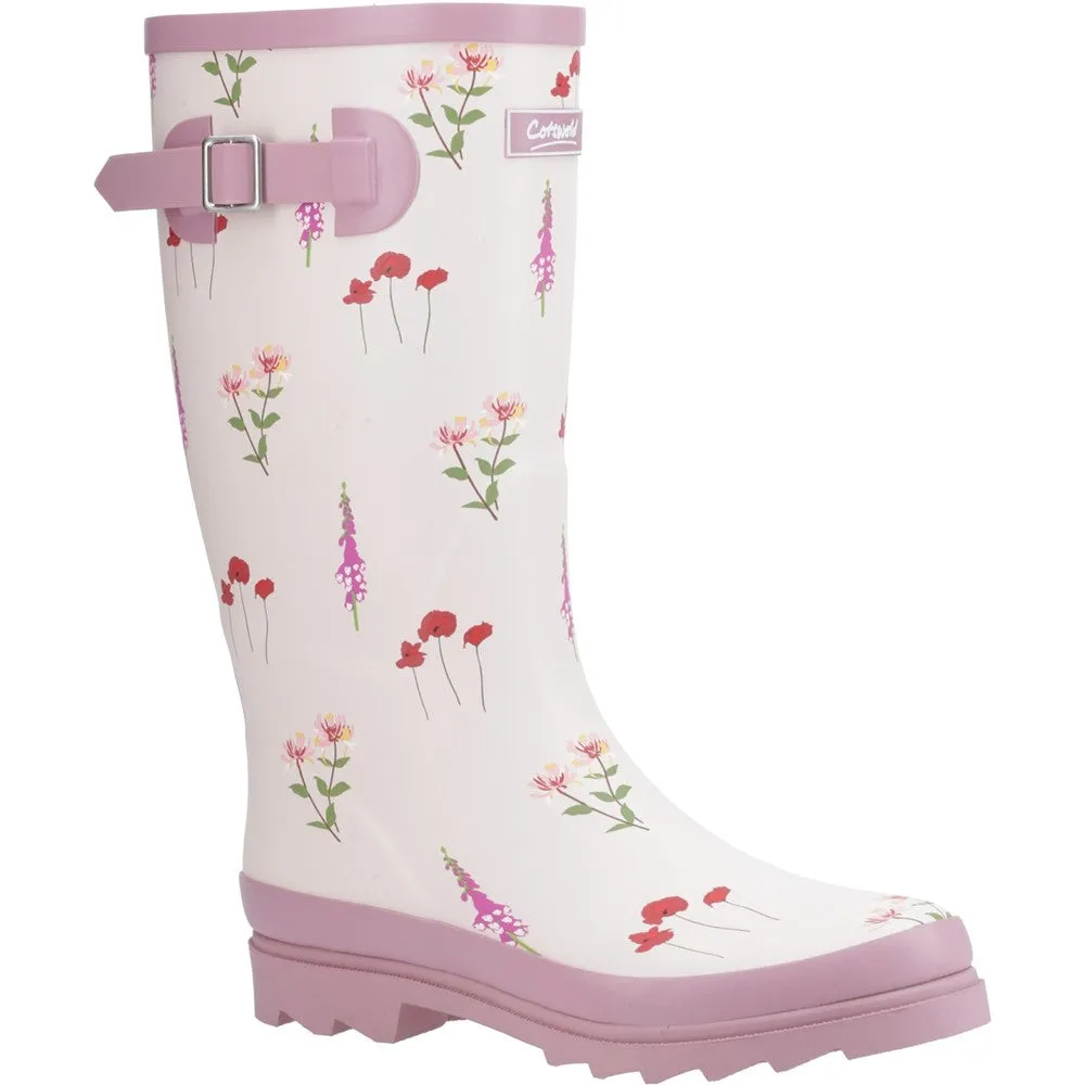 Wildflower Tall Wellingtons Pink Waterproof Spray