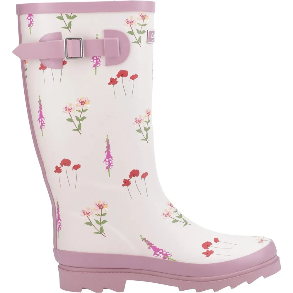 Waterproof Jelly Shoes Wildflower Tall Wellingtons Pink