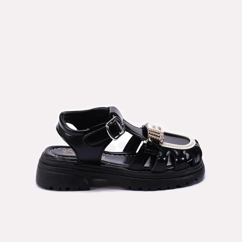 Baby Black Casual Sandal 0721043 Flat Canvas Slip On Shoes