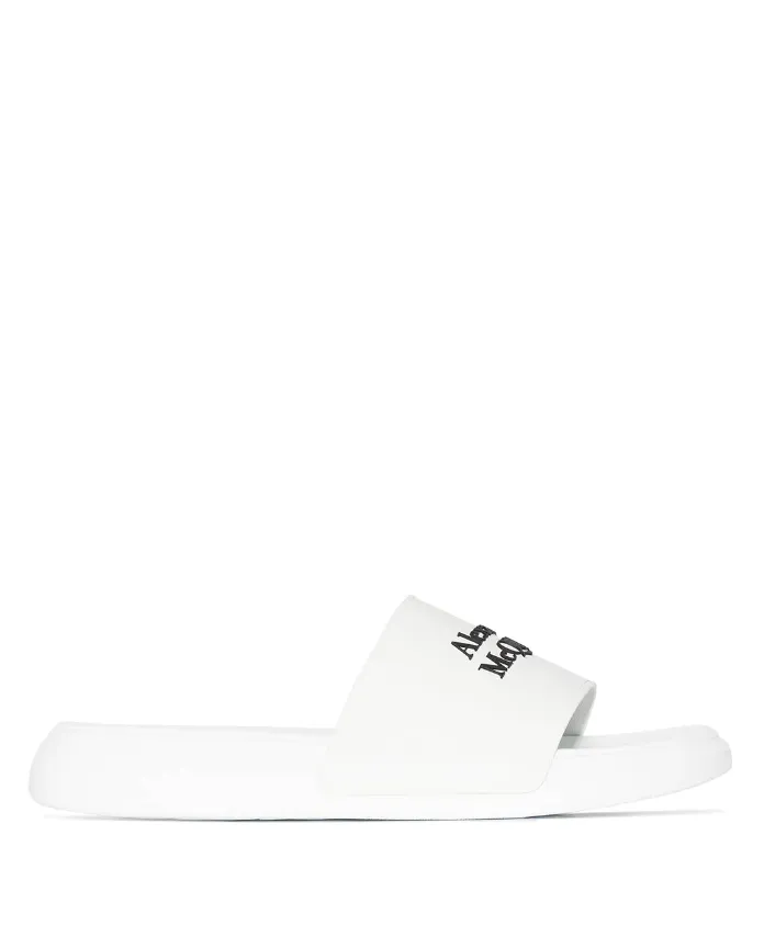 Alexander McQueen logo-embossed slides Heel Thong Sandals