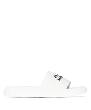 Thong Sandals Heels Alexander McQueen logo-embossed slides